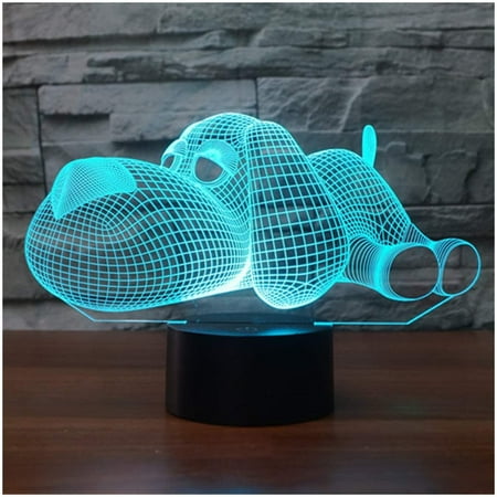 

3D Illusion Lamp Led Night Light 3D Optical Illusion Lamps Table Lamp Night Lights 7 Colors Touch Switch Desk Lamp With Usb Cable 150Cm Night Light Child Dog