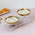 thumbnail image 4 of Bandeja retro para servir 2 capa postre, , cupcake soporte para cena, presentación, soporte , centro de flor Soledad plato de pastel, 4 of 9