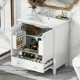 thumbnail image 2 of GDF Studio 30" Bathroom Vanity with Sink, Freestanding Cabinet with Large Drawer and Adjustable Shelf, White, 2 of 9