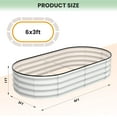 thumbnail image 2 of 6x3x1 FT Galvanized Raised Garden Bed, White Oval Rust Resistant Steel Planter for Outdoor, Tool-Free Assembly, Open Bottom Design for Vegetables & Flowers, White, 2 of 8