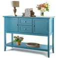 thumbnail image 1 of Giantex Buffet Sideboard, Wood Console Table w/2 Drawers and 2 Storage Cabinets, Ideal for Living Room Kitchen Dining Room Hallway, Blue, 1 of 10