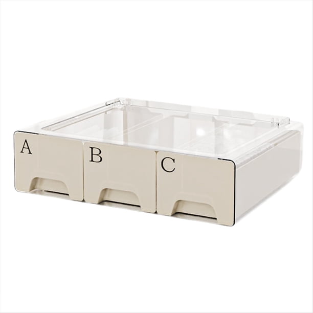 Caja de Almacenamiento de Cosméticos Multifuncional de Escritorio, con Cajón Transparente, A Prueba de Polvo y Tacto de Alta Gama, de Gran Capacidad (C)