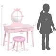 Vanity Set Princess Dressing Table Set Wooden Dresser Little Girls