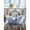 thumbnail image 3 of Blue Starfish Coastal Rectangle Tablecloth, Eucalyptus Summer Nautical Shell Ocean Waterproof & StainResistant Tablecloth, Washable Oil-proof Table Cover for Dining/Party/Wedding/Buffet 60x84 In, 3 of 9