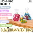 thumbnail image 2 of Zulay Kitchen 200 Pack Candy Treat Cellophane bags - 4x6 Thick Plastic Candy Bags with Ties for Goodie Bags by Simple Craft, 2 of 7