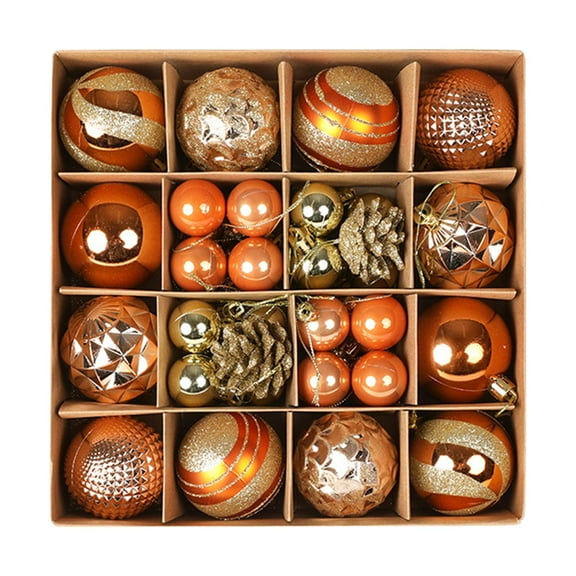Kuntesetty 36 Pieces Christmas Balls Crafts Shatterproof Xmas Hanging Tree Pendants Baubles orange
