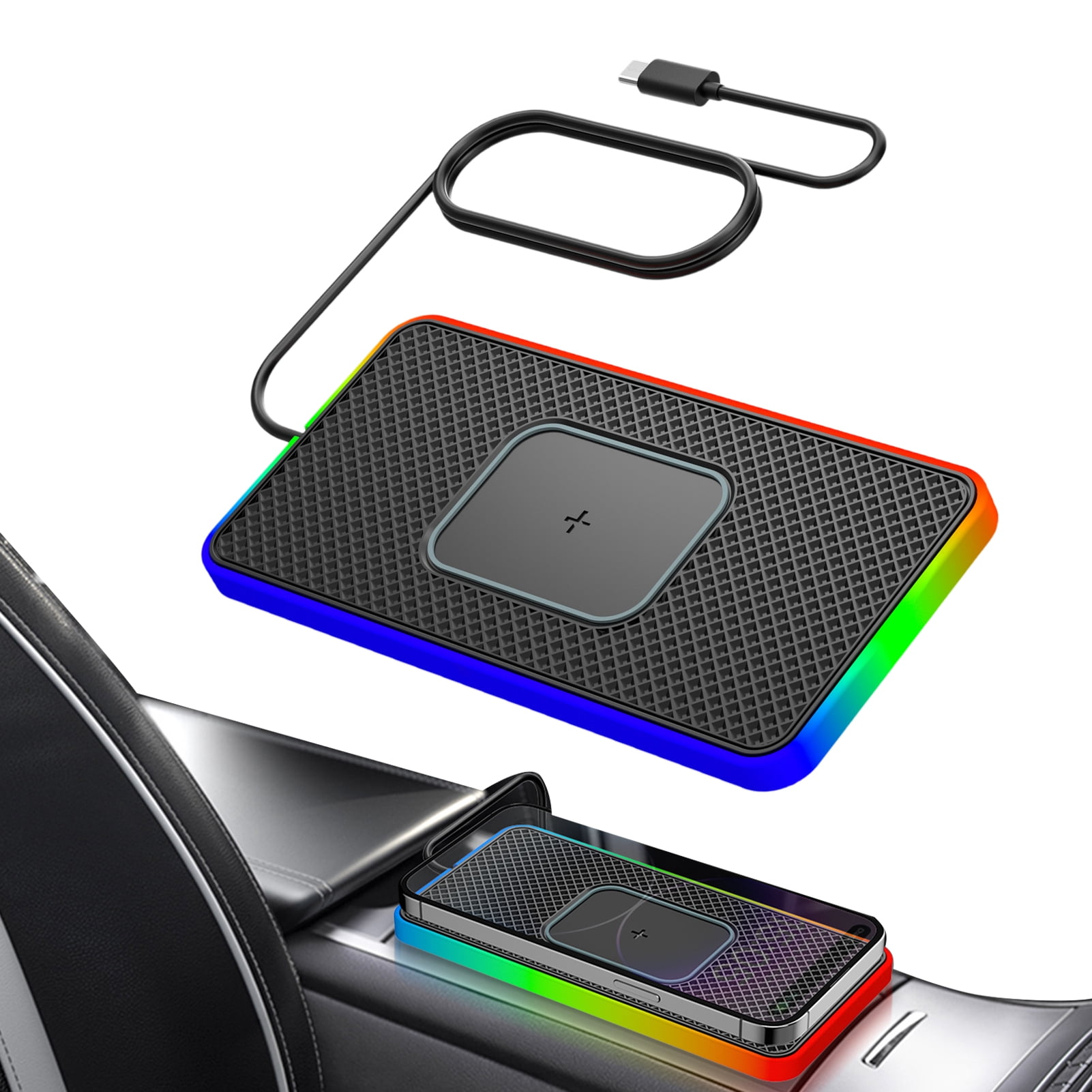 AITOCO Wireless Charging Pad for Car, Non Slip, Fastcharger 15W, QI Car Charger, 1 Pack
