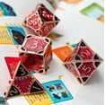thumbnail image 3 of GFDYREE Steampunk Style Metal Dice Set 7 Die Polyhedral DND Dice Set D&D Dice for Dungeons and Dragons Role Playing Game and Math Teaching (Red Copper-Red Black), 3 of 7