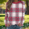 thumbnail image 5 of Jsaierl Women's Oversized Plaid Crewneck Sweatshirts with Checked Pattern Long Sleeve Soft Comfortable Casual Fall Tops S-2XL, 5 of 8