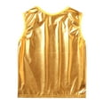thumbnail image 5 of IEFIEL Kids Shiny Metallic Vest Top Girls Gymnastics Ballet T-Shirts Tops Stage Performance Dance Costume A Gold 1-6, 5 of 6