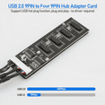 thumbnail image 4 of 9Pin USB Header Splitter with Power Cable, Internal USB Hub Extension USB 2.0 Splitter Connector for Motherboard, 4 of 5