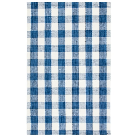 SAFAVIEH Marbella Phylliss Checkered Area Rug, Navy/Ivory, 8' x 10'