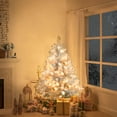 thumbnail image 2 of 4FT Mini Pre-Lit Christmas Tree, SESSLIFE 150 LED Lights with 11 Modes, Silver Realistic Branch Artificial Tree for Tabletop Indoor Outdoor Decoration, Includes Metal Stand, 2 of 8