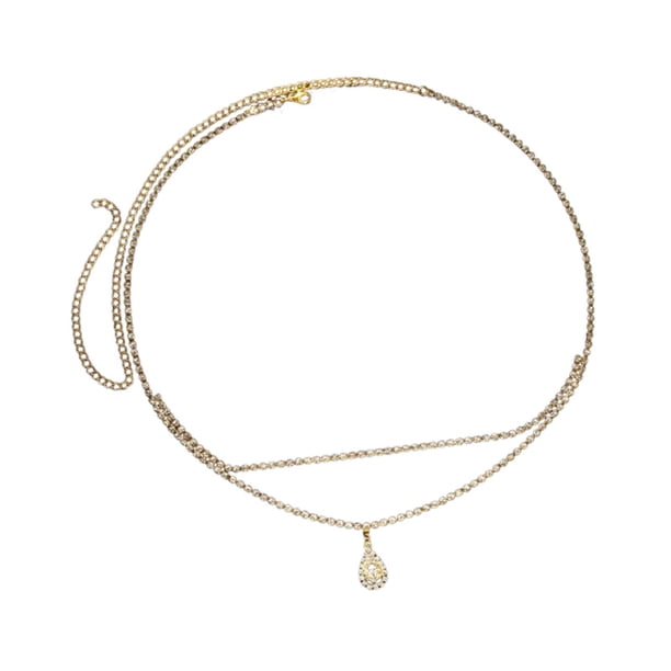 Cadena para cintura para mujer, cadena corporal, cinturón, joyería de , accesorios decorativos, elegancia, cadenas para vientre en dorado