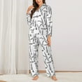 thumbnail image 2 of Fuzoiu Lavender Flowers Print Women's Long-Sleeved Pajama,Lounge Button Down Nightwear,Womens Notch Collar Pajama Set-Large, 2 of 7