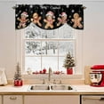 thumbnail image 2 of Christmas Tie Up Valances Curtain, Xmas Cute Gingerbread Man White Gold Winter Adjustable Rod Pocket Short Window Treatment Tie Up Curtains Valances for Kitchen Living Room Bathroom 42x18 In, 2 of 9
