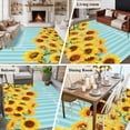 thumbnail image 5 of Large Area Rugs for Living Room Bedroom, Sunflower 5'x8' Rug Washable Carpet Runner Indoor Outdoor, Yellow Summer Botanical Blue Striped Farmhouse Non Slip Floor Mats Rug for Kitchen, Bathroom, 5 of 8