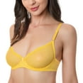 thumbnail image 2 of Wingslove Women's 1/2 Cup Balconette Underwire Demi Unlined See Through Bralette Bra, 2 of 6