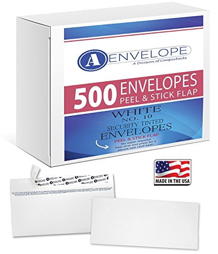 500 Peel And Seal White Legal Size N #10 Business Security Envelopes Self Seal 