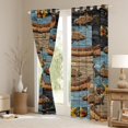 thumbnail image 4 of Feelyou Farmhouse Boating Black Out Curtains, Fishing Pike Fish Curtains Pack of 2 (42x63 Each), Vintage Western Cabin Bedroom Curtains, Living Room Curtains Decor, 4 of 7