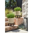 thumbnail image 5 of Veradek Demi Series Raised 12" Plastic-Stone Planter - (Sand/Black, 2 Pack), 5 of 9