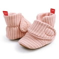 thumbnail image 2 of Juebong Infant Baby Cozy Booties Newborn Boy Girl Stay On Slipper Fall Winter Gripper Non-Slip Crib Shoes Watermelon Red,11, 2 of 8