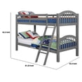 thumbnail image 5 of Benjara Arch Design Wooden Twin Over Twin Bed with Slatted Headboard, Gray, 5 of 5