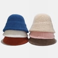 thumbnail image 2 of Bucket Hat No Brim Plush Solid Color Skin-friendly Windproof Bucket Cap for Daily Life, 2 of 10