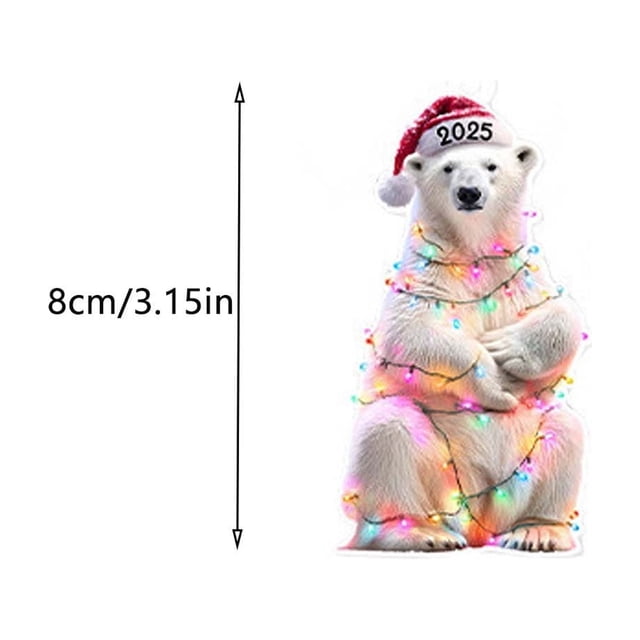 Acrylic 2D Christmas Tree Ornaments – Round Festive Holiday Decor with Attached Ribbon, 1 Piece