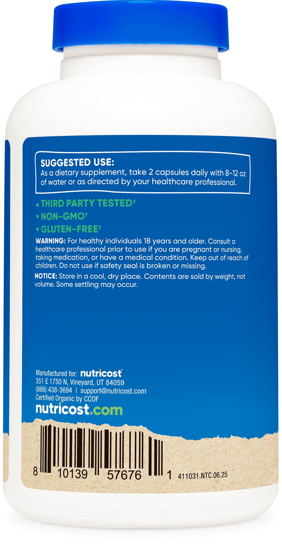 Nutricost Organic Resveratrol (600mg) 120 Capsules - USDA Organic, CCOF Certified, Vegan, GMO-Free, Gluten-free, 60 Servings