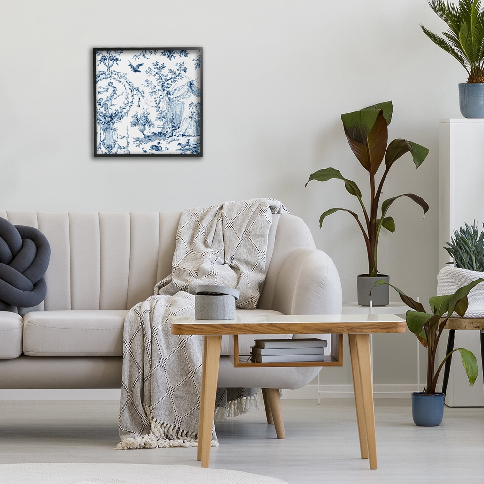 Classic Toile Scene Black Framed Giclee Art, design by Vintage Hustle
