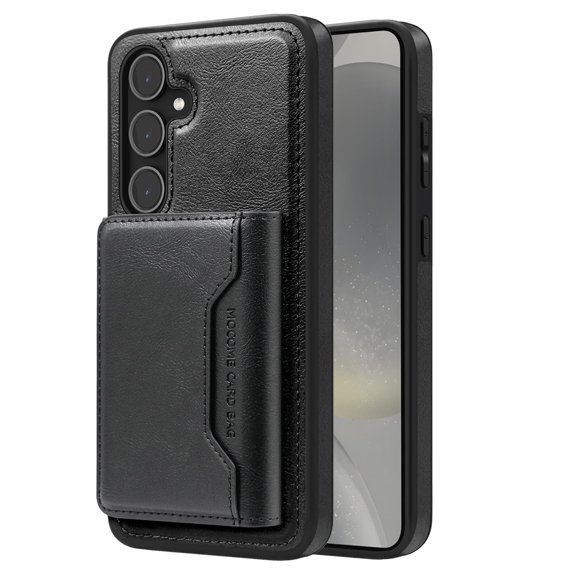 Allytechgroup Compatible with Magsafe 2 in 1 Detachable Samsung Galaxy S22 Wallet Case, PU Leather RFID Blocking Flip Kickstand with Card Holder for Samsung Galaxy S22, Black