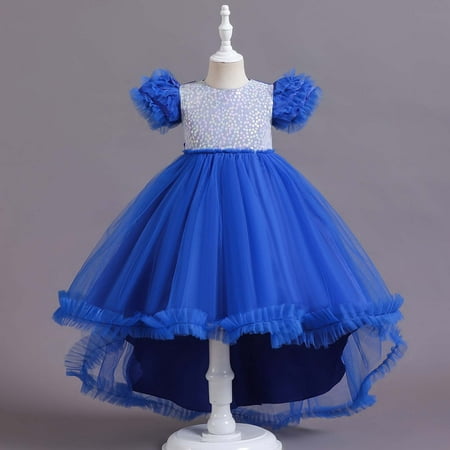 

PEONAVET Halloween Girls Dresses Girls Dresses Children Baby Girls Middle-aged Children s Sequin Contrast Gauze Skirt Halloween Cosplay Masquerade Dress