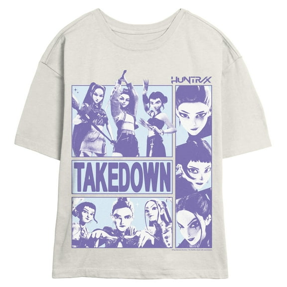 Juniors KPop Demon Hunters Takedown Huntrix Panels T Shirt