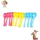 thumbnail image 1 of Cucharas de plástico, cucharas de postre, cucharas de plástico para huevos, 3 colores, 24 piezas (para cumpleaños y uso diario), 1 of 5