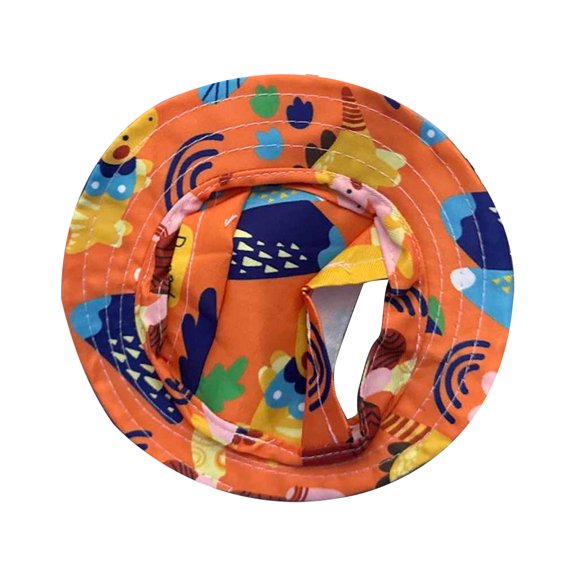 Rdausd Dog Bucket Hat with Ear Holes, Adjustable Pet Sun Cap with Chin Drawstring, Wide Brim, Cotton Summer Outdoor Hat for Small, Medium, Large Dogs, Cats, Hiking, Photos