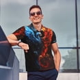 thumbnail image 4 of Disketp Red And Blue Fire Bird for Men's Polo Shirts Short Sleeve Golf Shirt for Men Athletic Short Sleeve-X-Large, 4 of 6