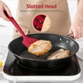 thumbnail image 6 of 600°F Heat Resistant Silicone Turners: U-Taste 13.6in Long Solid & Slotted Kitchen Spatula Flipper, Food Grade Flexible Cooking Utensil for Flipping Egg, Pancake in Nonstick Cookware (Red, 2PCS), 6 of 10