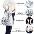 thumbnail image 5 of 5 Pack Foldable Shopping Bag,Blue Christmas Snowflake Pattern Reusable Grocery Bags with Pockets,Large Reusable Tote Bags with Handles Waterproof & Lightweight, 5 of 6