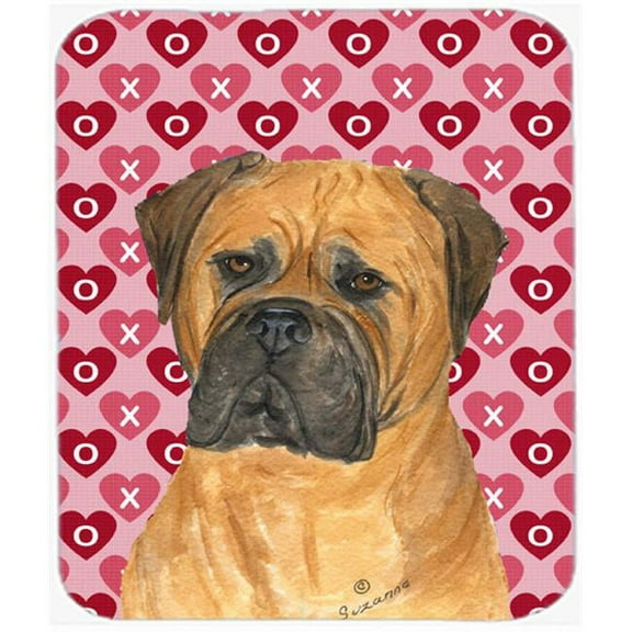 Bullmastiff Hearts Love And Valentines Day Mouse Pad, Hot Pad Or Trivet