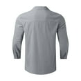 thumbnail image 5 of Stamzod Men Shirts Fashion Solid Color Long Sleeve Classic Button Down Shirt Men Loungewear Casual Loose Spring Fall Shirts for Men Gray XXL, 5 of 5