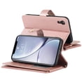 thumbnail image 3 of ELEHOLD Luxury Wallet Case for iPhone XR (6.1") Card Slots Zipper Purse Stand Function with Crossbody Strap Wrist Strap PU Leather Shockproof Case for iPhone XR,Rosegold, 3 of 7