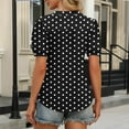 thumbnail image 5 of Summer Fashion Oversize Shirts for Womens Casual Print V-Neck Short Sleeve Casual Blouse, 5 of 7