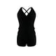 thumbnail image 5 of Conjunto de Bikini de Cintura Alta para las Mujeres de Corte Alto Correa sin Espalda Color Bloque Fuera Del Hombro Traje de Baño, 5 of 7
