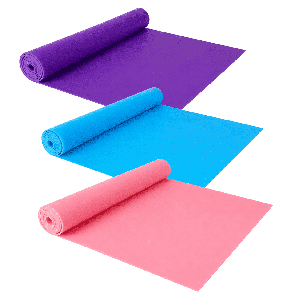 Hemivara Resistance Bands for Working Out, 3 Pack 6 ft TPE Exercise Stretch Bands, Light Medium Heavy for Physical Therapy, Yoga, Pilates