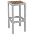 thumbnail image 1 of Source Furniture Tabouret de Bar Napa en Aluminium Argenté et Teck, 1 of 1