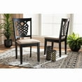 thumbnail image 3 of Baxton Studio Sand Fabric Upholstered and Dark Brown Finished Wood 2-Piece Dining Chair Set, 3 of 18