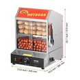 thumbnail image 3 of VEVOR Hot Dog Steamer, 28.5QT, 2-Tier Hot Dog Hut Steamer, 86℉~185℉ Temperature Control, Electric Bun Warmer with Tempered Glass Slide Doors Partition Plate Tong, Stainless Steel, for Hot Dogs & Buns, 3 of 9