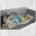 thumbnail image 6 of Gender Reveal Soft Flannel Fleece Throw Blanket, Bunny Baby Carriage and Ball It's Boy Message Kids Design, Cozy Plush for Indoor and Outdoor Use, 70" x 90", Avocado Green and Blue, by Ambesonne, 6 of 6