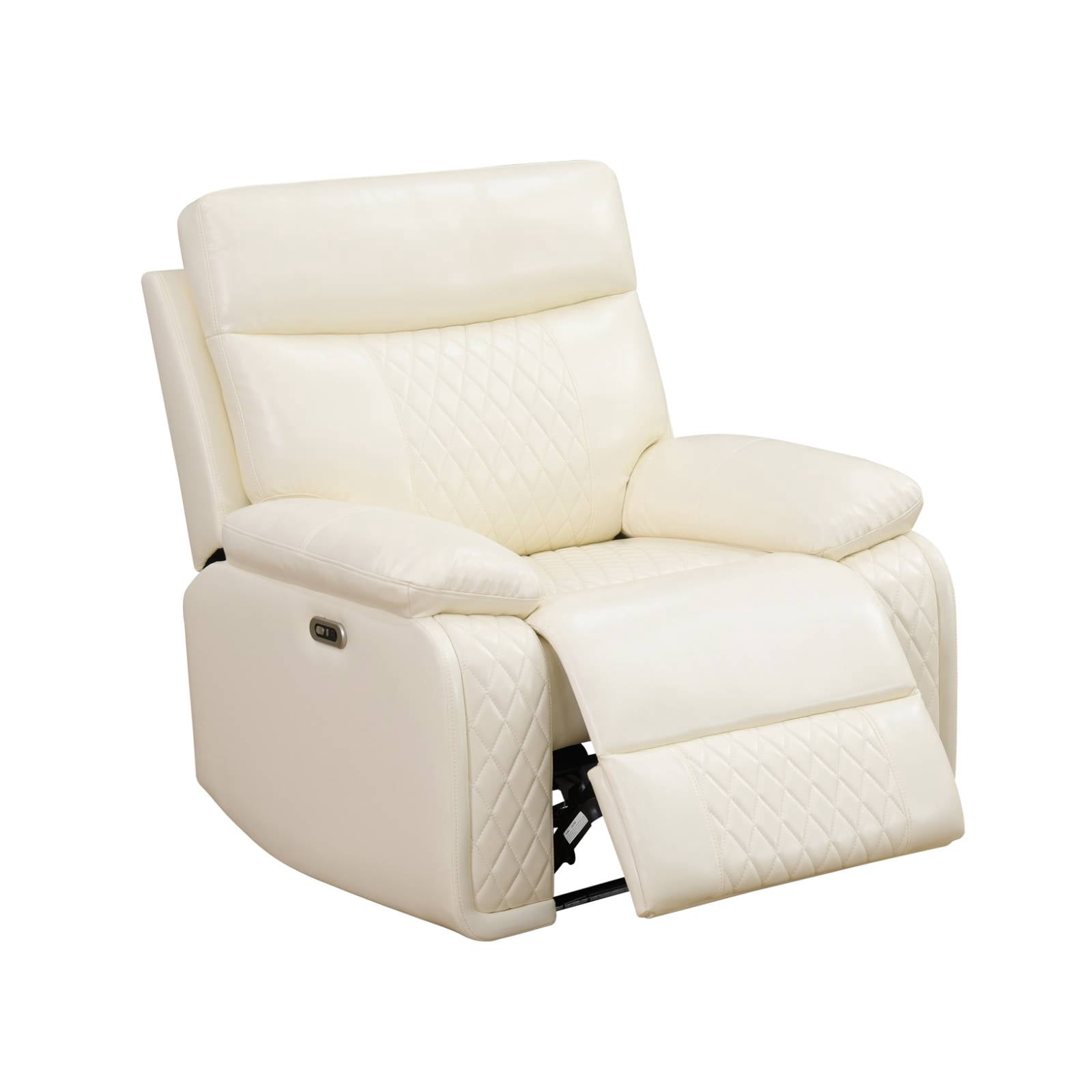 Electric Power Recliner Chair with LED, Adjustable Headrest Leather Recline Home Theater Seating with USB Port, Beige